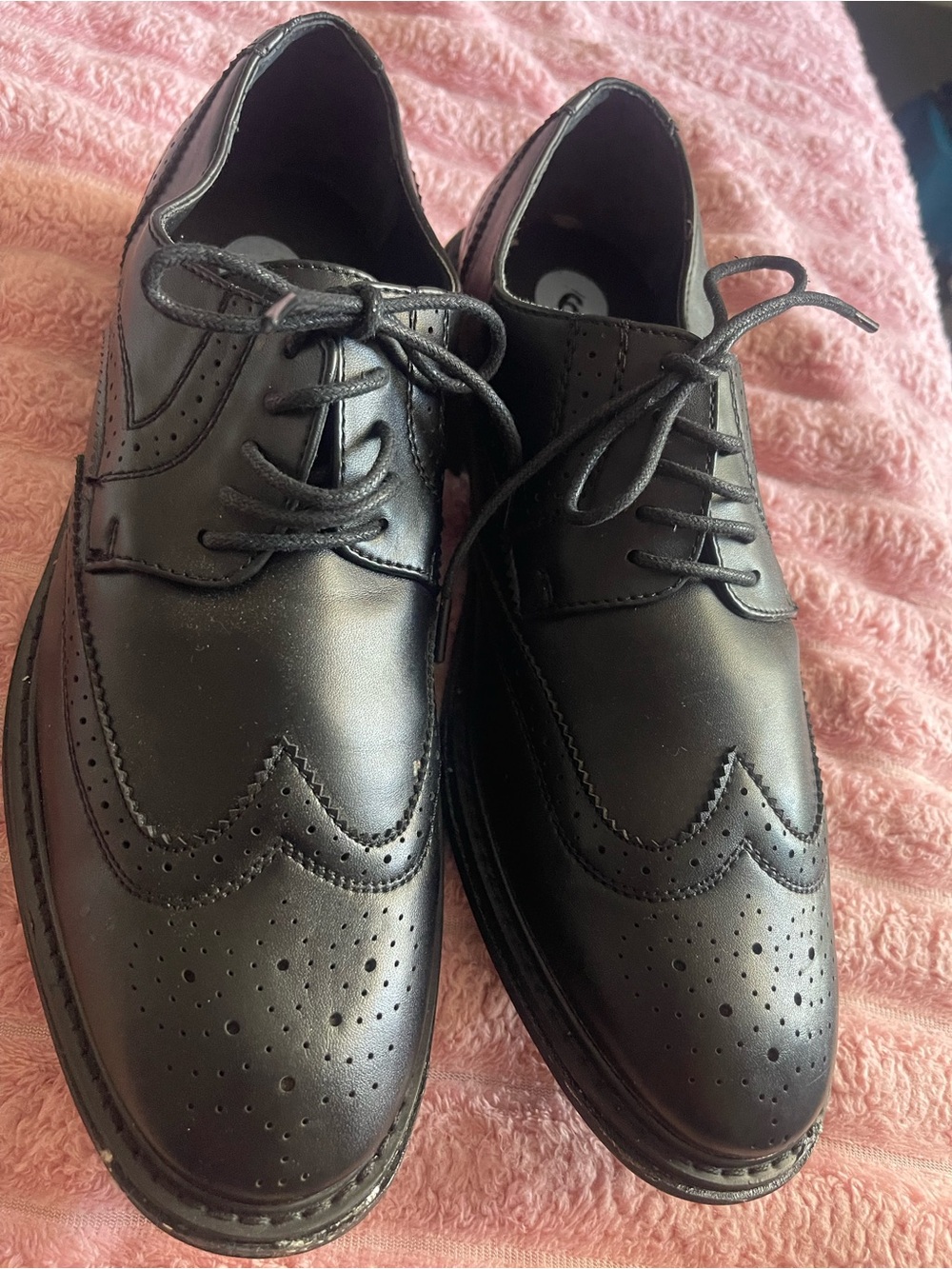 Perry Ellis Black Men's Wingtip Derby Oxford